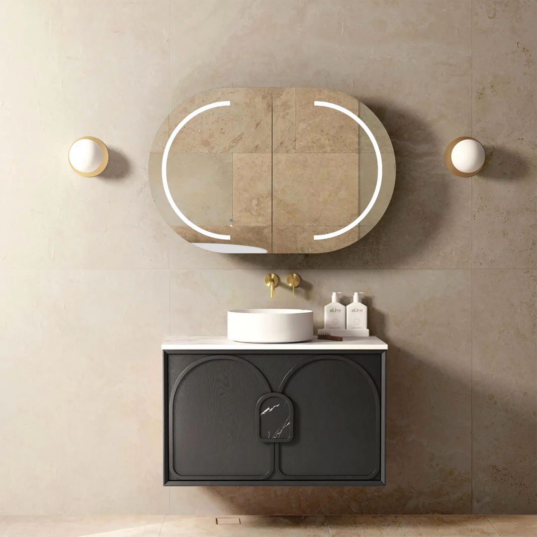 Otti - 890wx550hx460d Laguna 900mm Black Oak Mark II Wall Hung Vanity (Cabinet Only)
