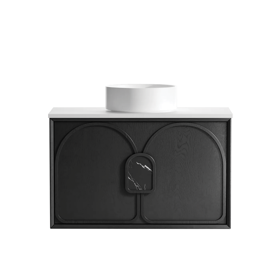 Otti - 890wx550hx460d Laguna 900mm Black Oak Mark II Wall Hung Vanity (Cabinet Only)