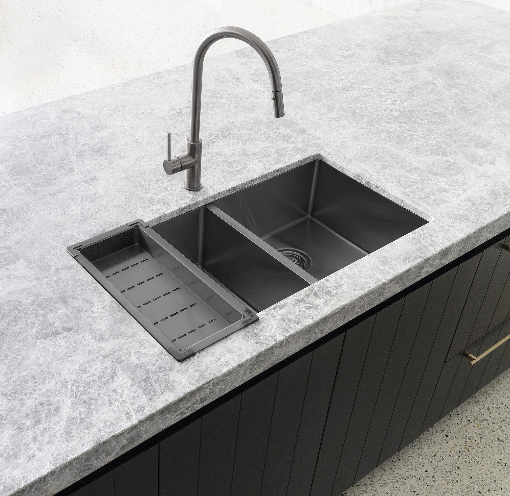 Meir Lavello Kitchen Sink Colander PVD Gunmetal Black
