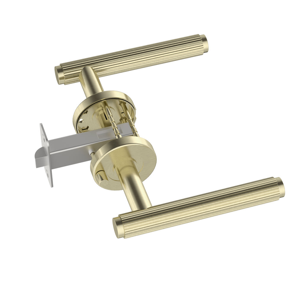 Öppen Linear Lever Door Handle - privacy - PVD Tiger Bronze (SKU: MDH1-PR-PVDBB) by Meir
