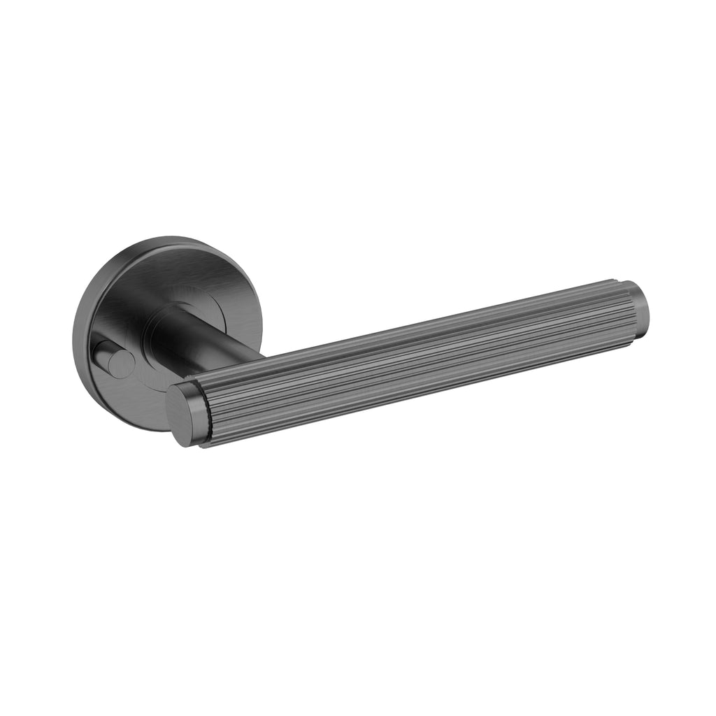 Öppen Linear Lever Door Handle - privacy - PVD Shadow (SKU: MDH1-PR-PVDGM) by Meir