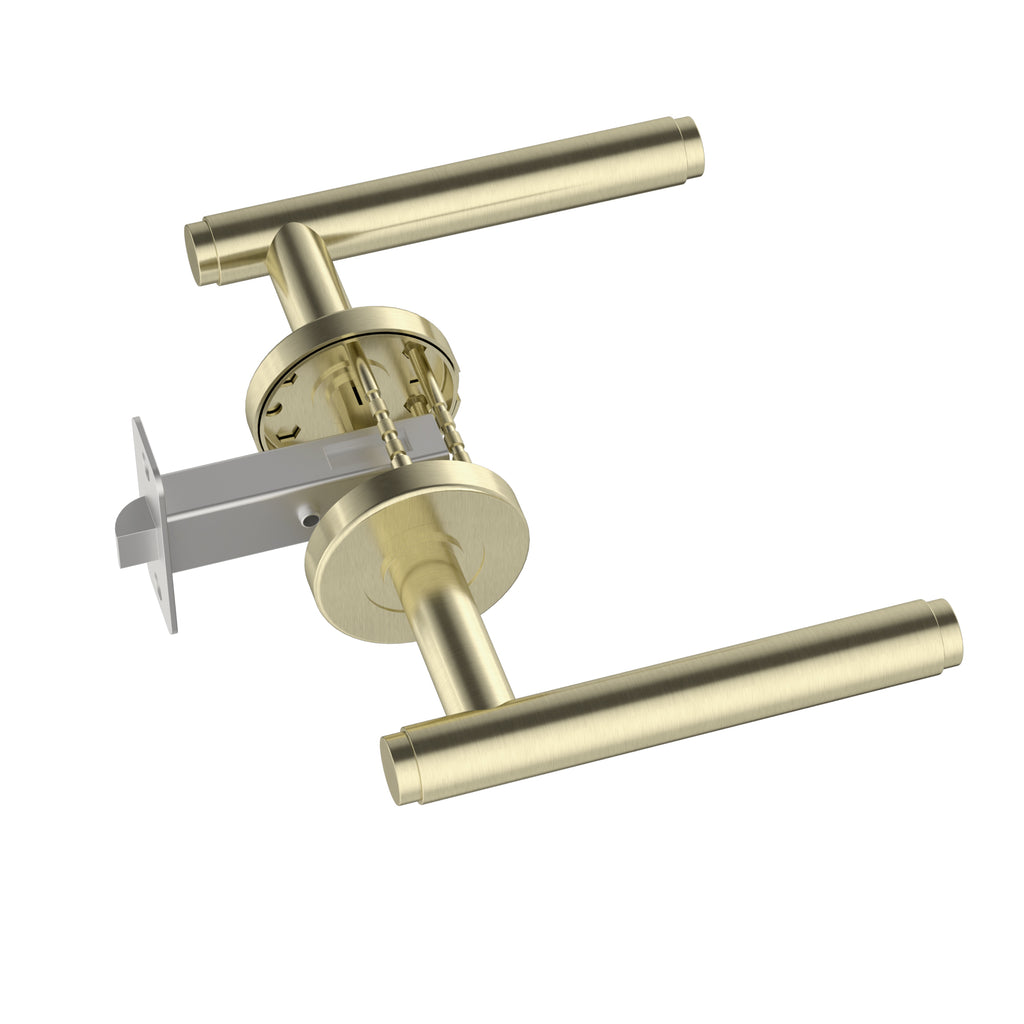Öppen Brushed Lever Door Handle passage - PVD Tiger Bronze (SKU: MDH2-PA-PVDBB) by Meir