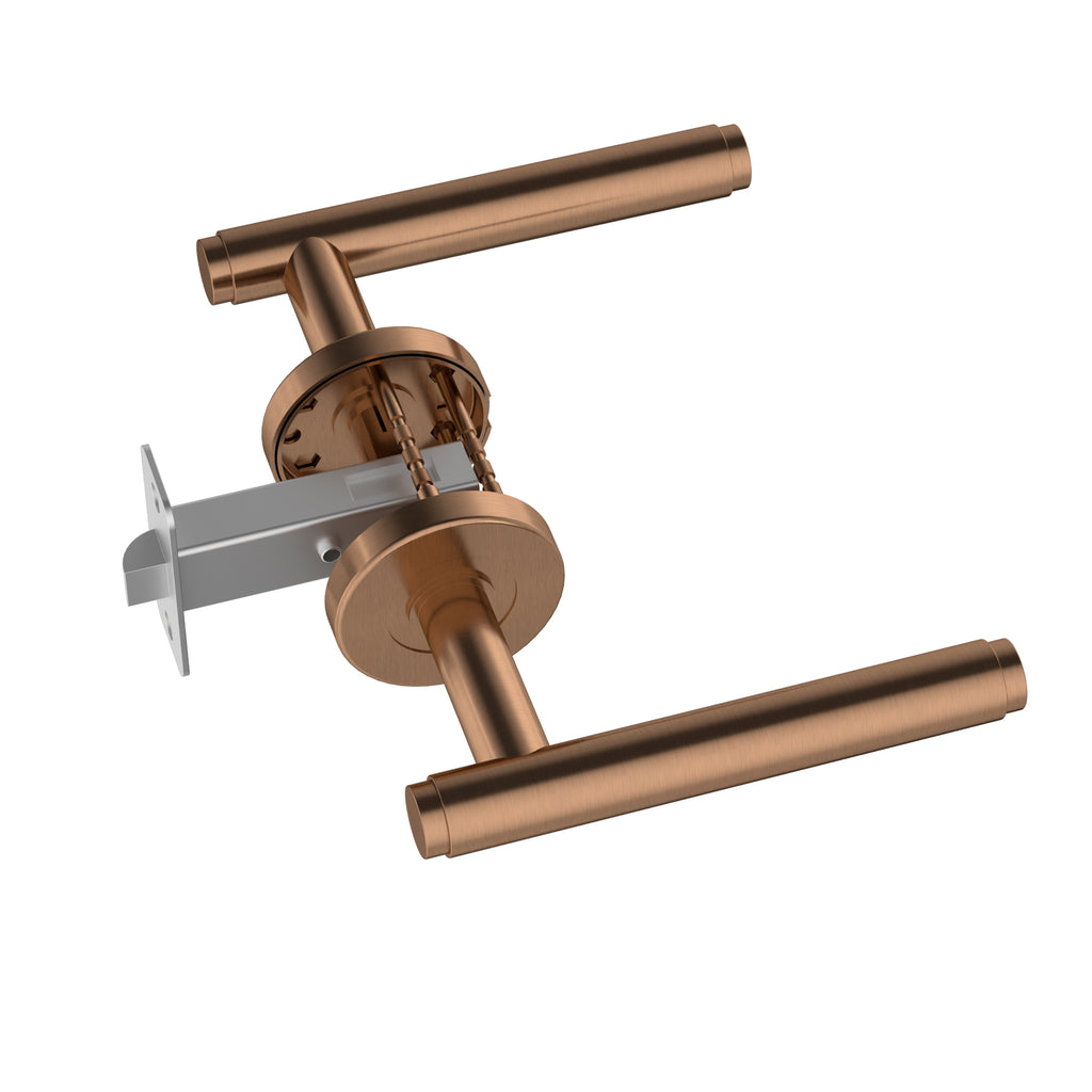 Öppen Brushed Lever Door Handle passage - PVD Lustre Bronze (SKU: MDH2-PA-PVDBZ) by Meir