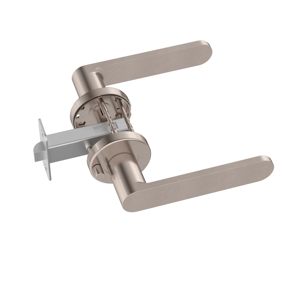 Curvaé Flat Lever Door Handle - privacy - PVD Champagne (SKU: MDH3-PR-CH) by Meir