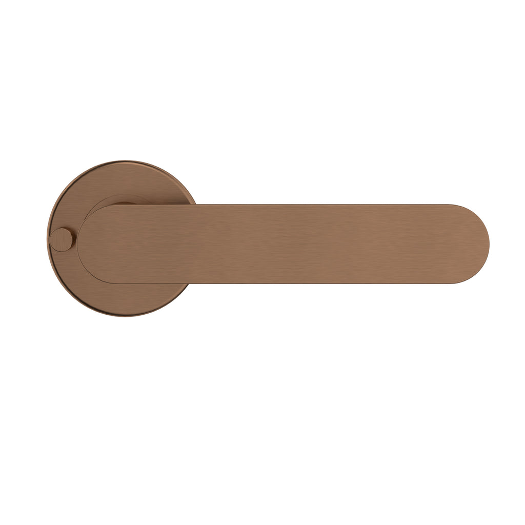 Curvaé Flat Lever Door Handle - privacy - PVD Lustre Bronze (SKU: MDH3-PR-PVDBZ) by Meir