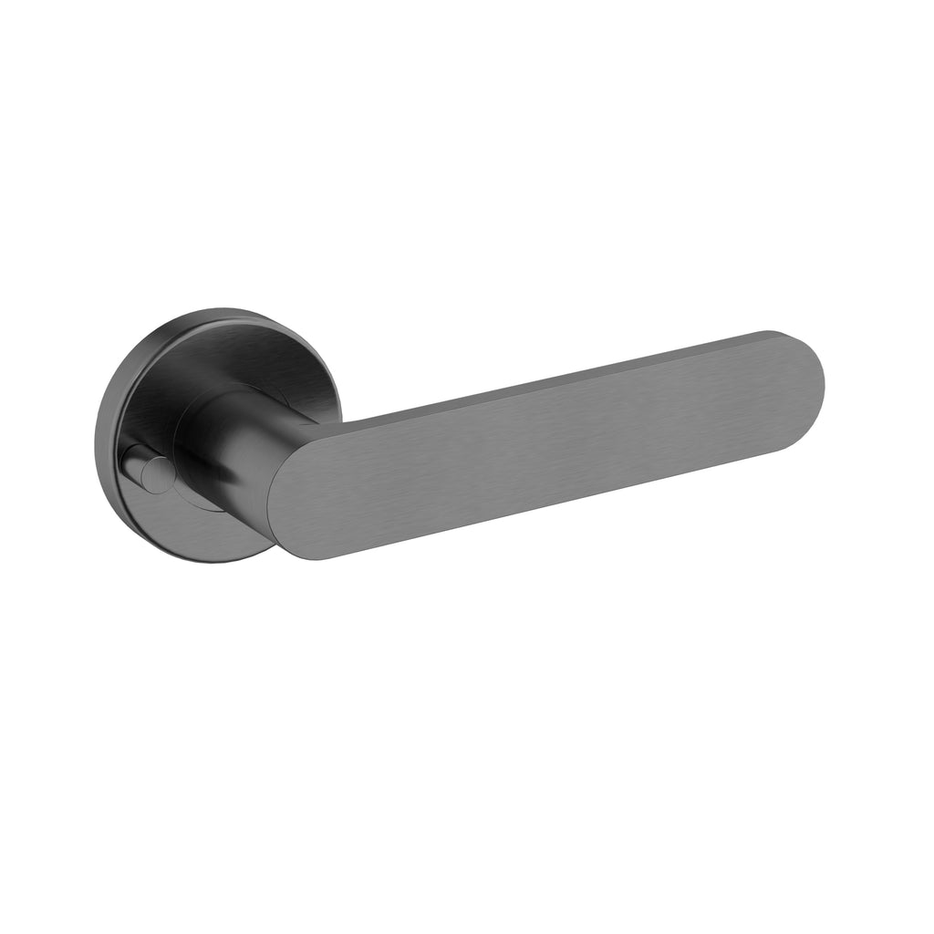 Curvaé Flat Lever Door Handle - privacy - PVD Shadow (SKU: MDH3-PR-PVDGM) by Meir