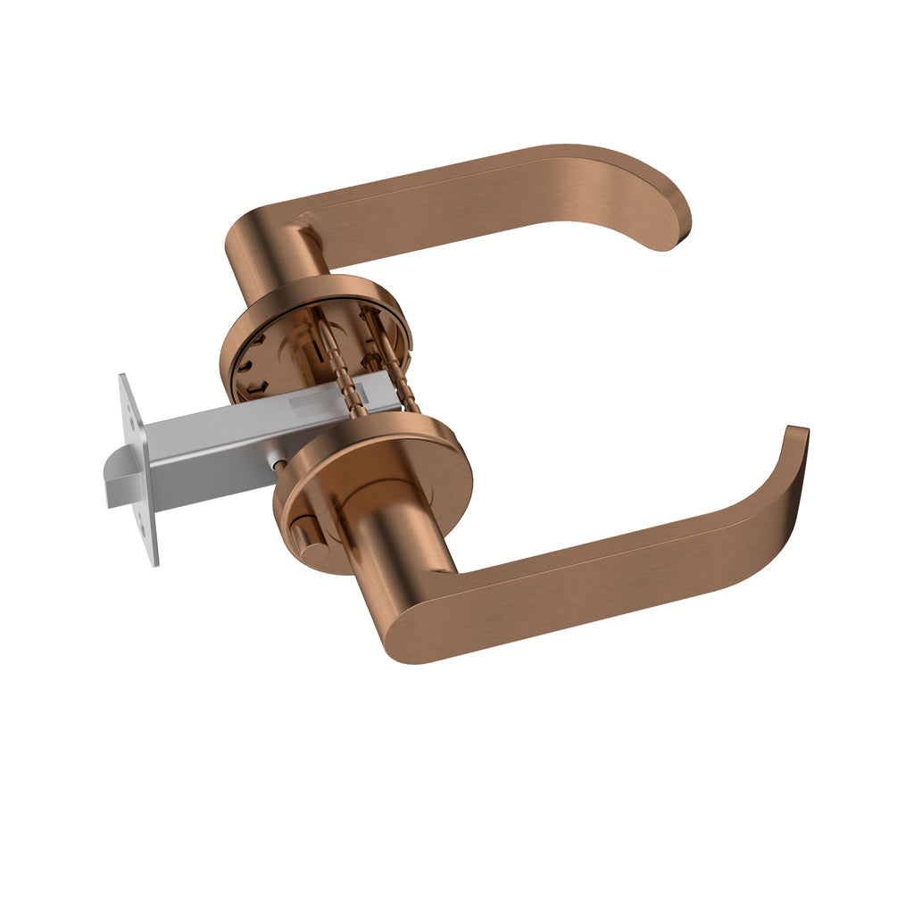 Curvaé Return Lever Door Handle - privacy - PVD Lustre Bronze (SKU: MDH4-PR-PVDBZ) by Meir