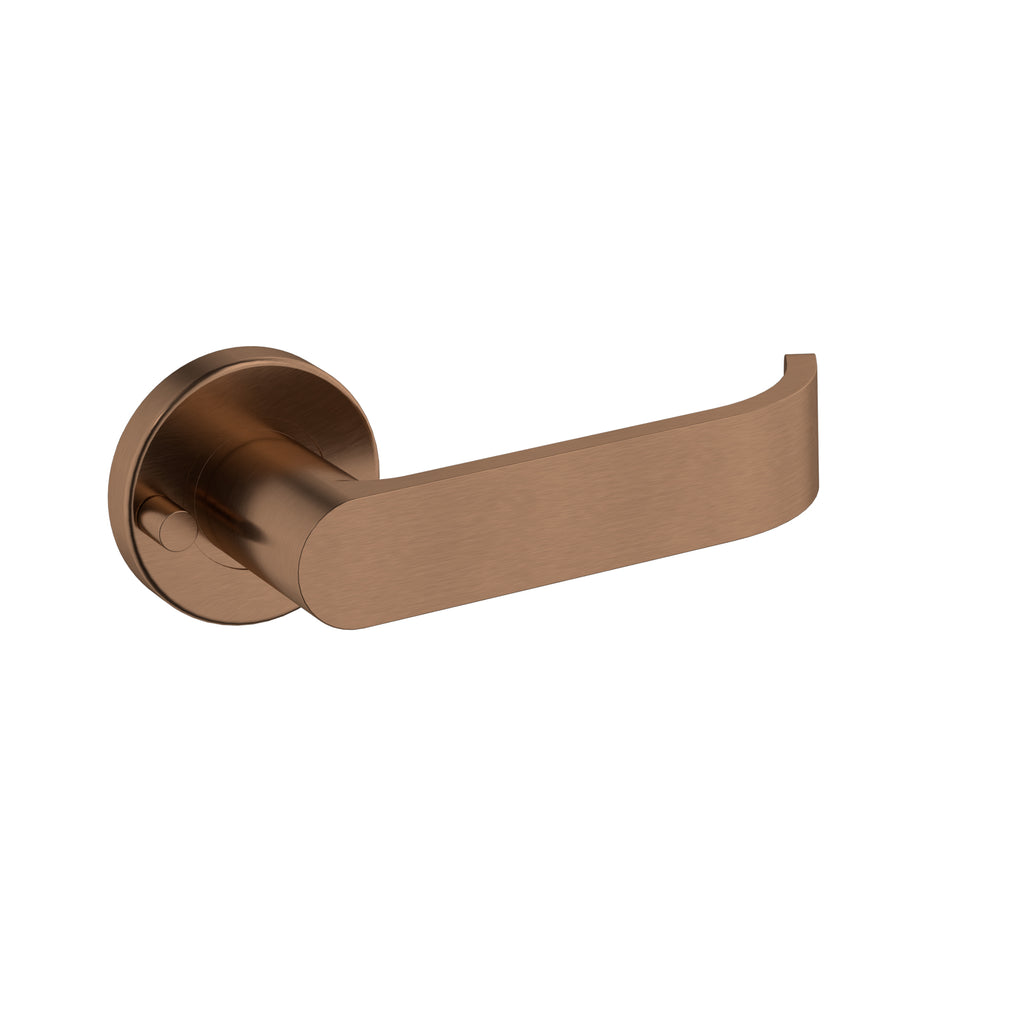 Curvaé Return Lever Door Handle - privacy - PVD Lustre Bronze (SKU: MDH4-PR-PVDBZ) by Meir