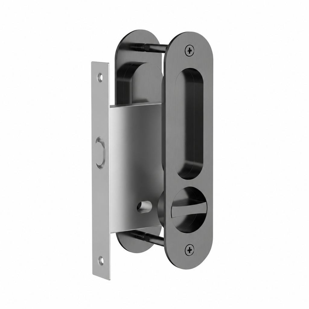Curvaé Oval Flush Pull - privacy - PVD Shadow (SKU: MDH6-PR-PVDGM) by Meir