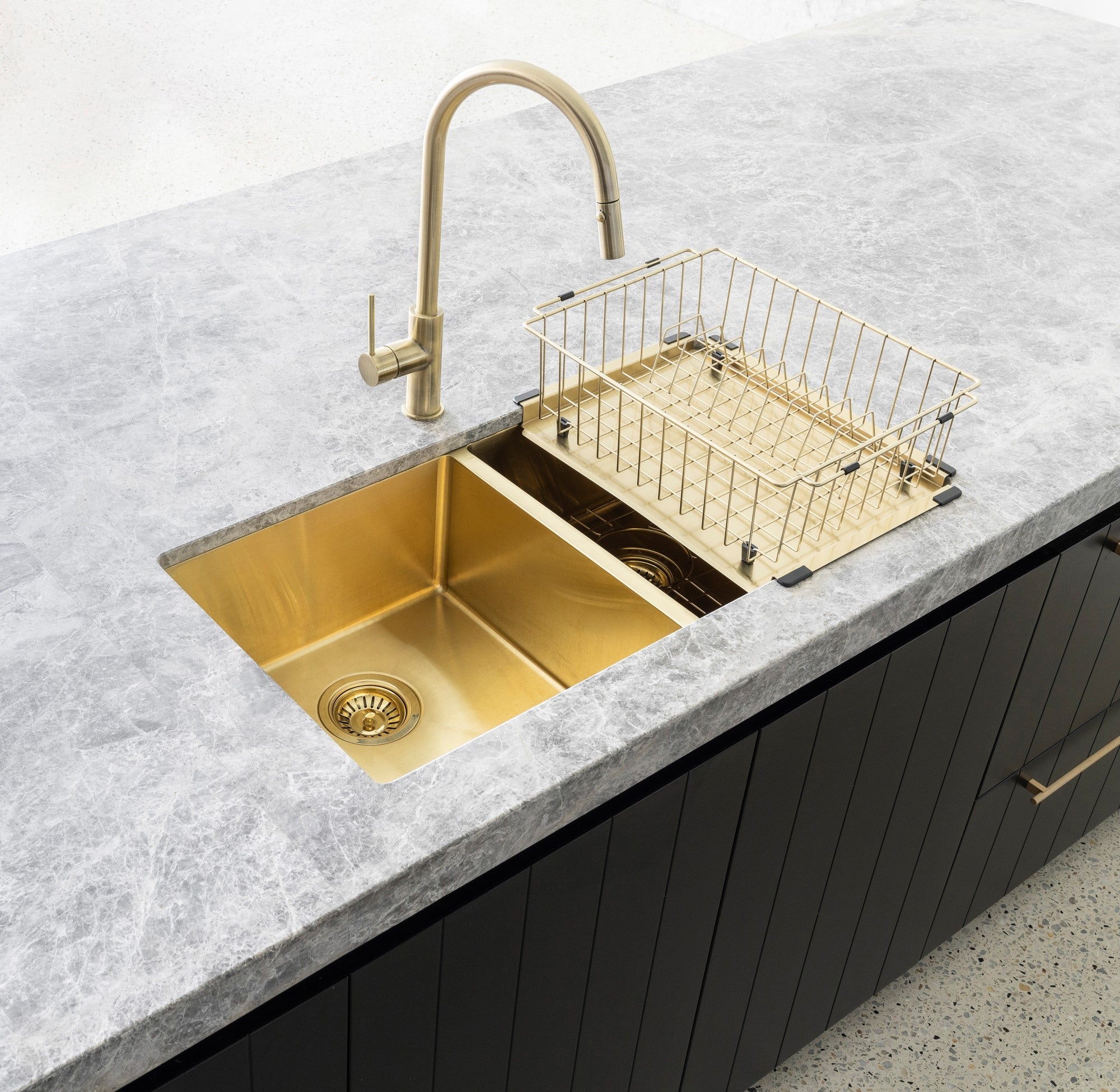 Meir Lavello Dish Rack PVD Brushed Bronze Gold