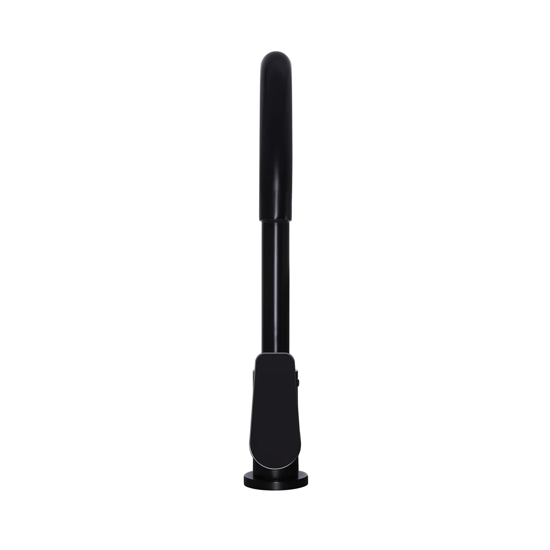 Elite Design Studio -  Meir Round Gooseneck Kitchen Mixer Tap with Paddle Handle Matte Black