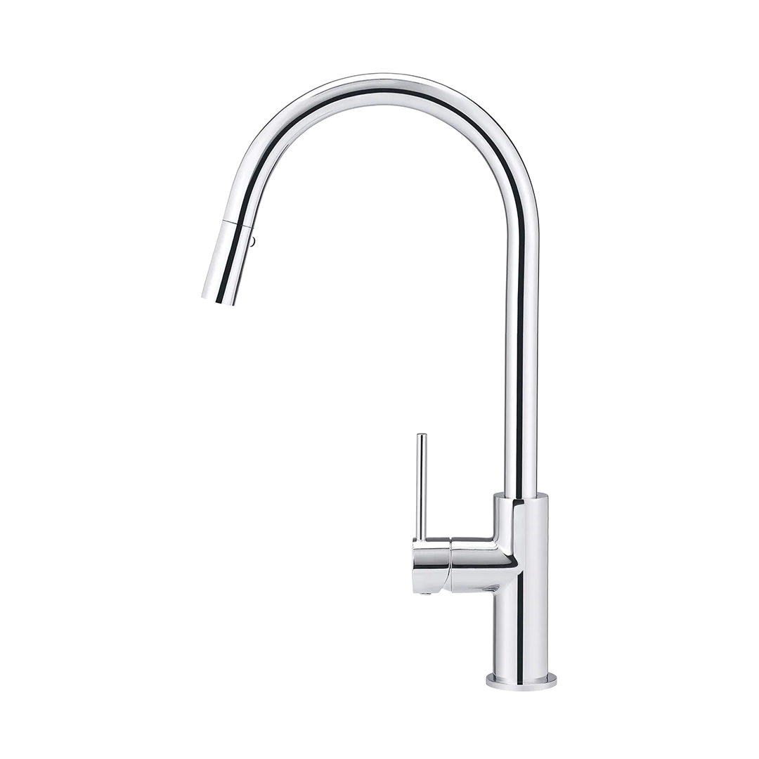 Elite Design Studio -  Meir Round Piccola Pencil Handle Pull Out Kitchen Mixer Tap Polished Chrome