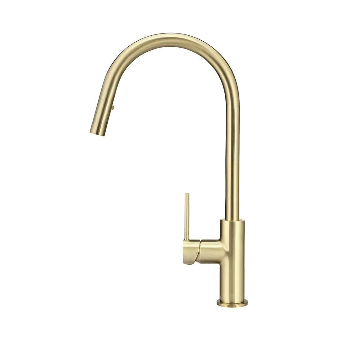Elite Design Studio -  Meir Round Piccola Pencil Handle Pull Out Kitchen Mixer Tap Tiger Bronze