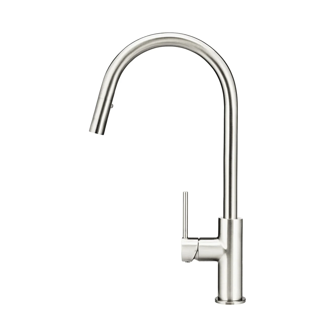 Elite Design Studio -  Meir Round Piccola Pencil Handle Pull Out Kitchen Mixer Tap Brushed Nickel