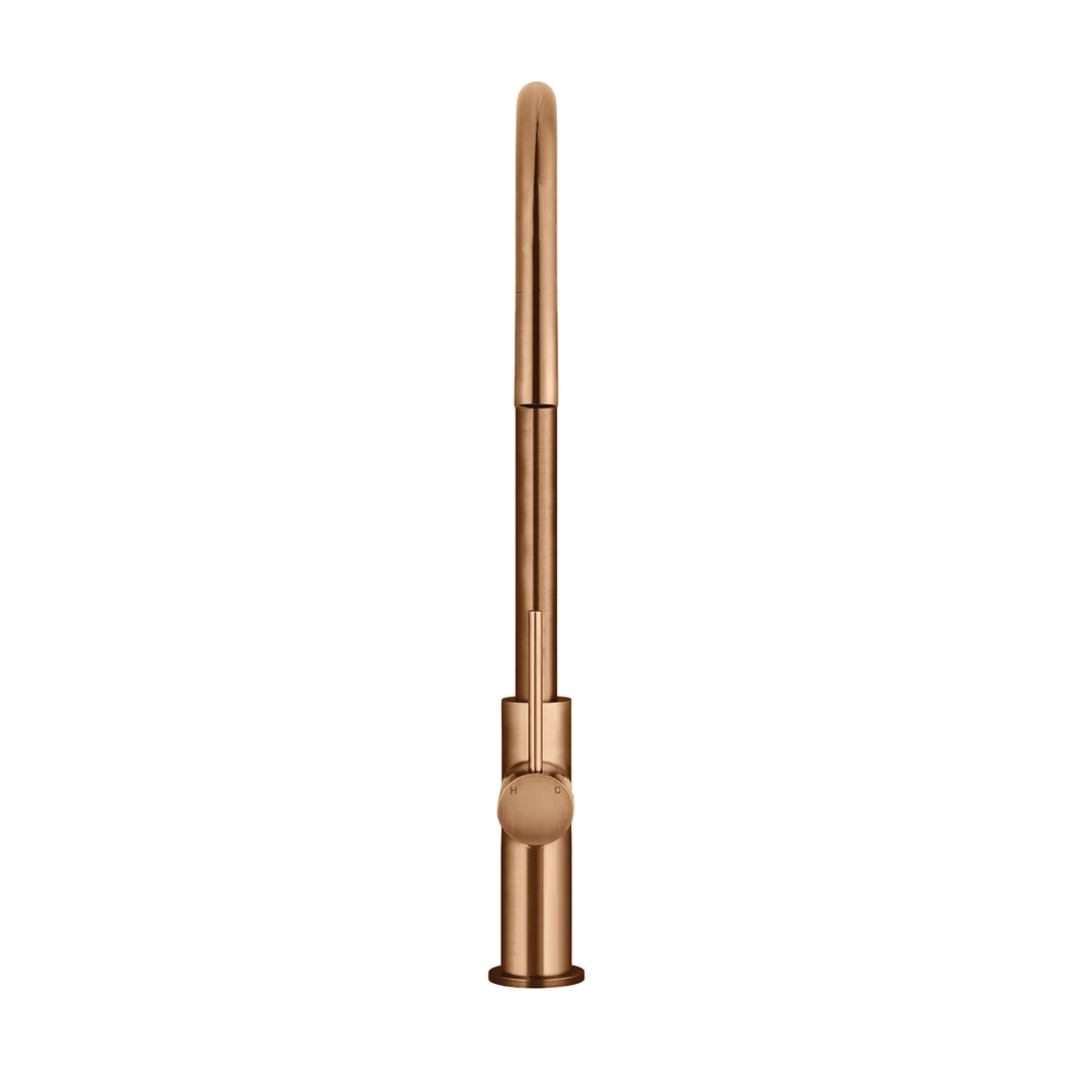 Elite Design Studio -  Meir Round Piccola Pencil Handle Pull Out Kitchen Mixer Tap Lustre Bronze