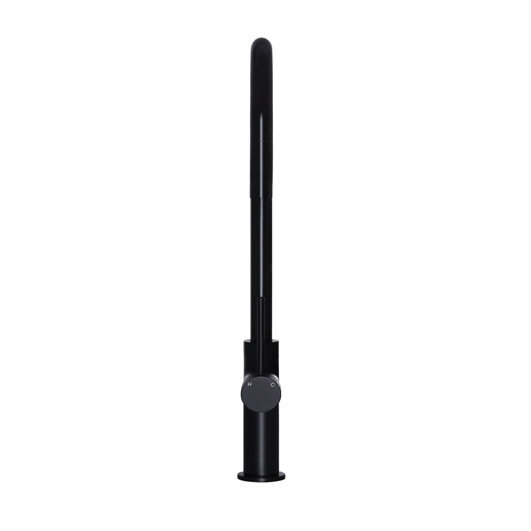 Elite Design Studio -  Meir Round Piccola Pencil Handle Pull Out Kitchen Mixer Tap Matte Black