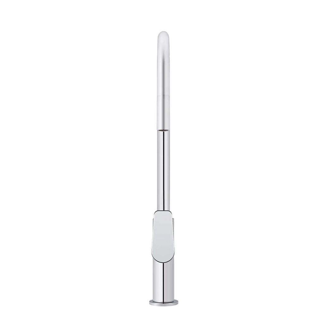 Elite Design Studio -  Meir Round Piccola Paddle Handle Pull Out Kitchen Mixer Tap Polished Chrome