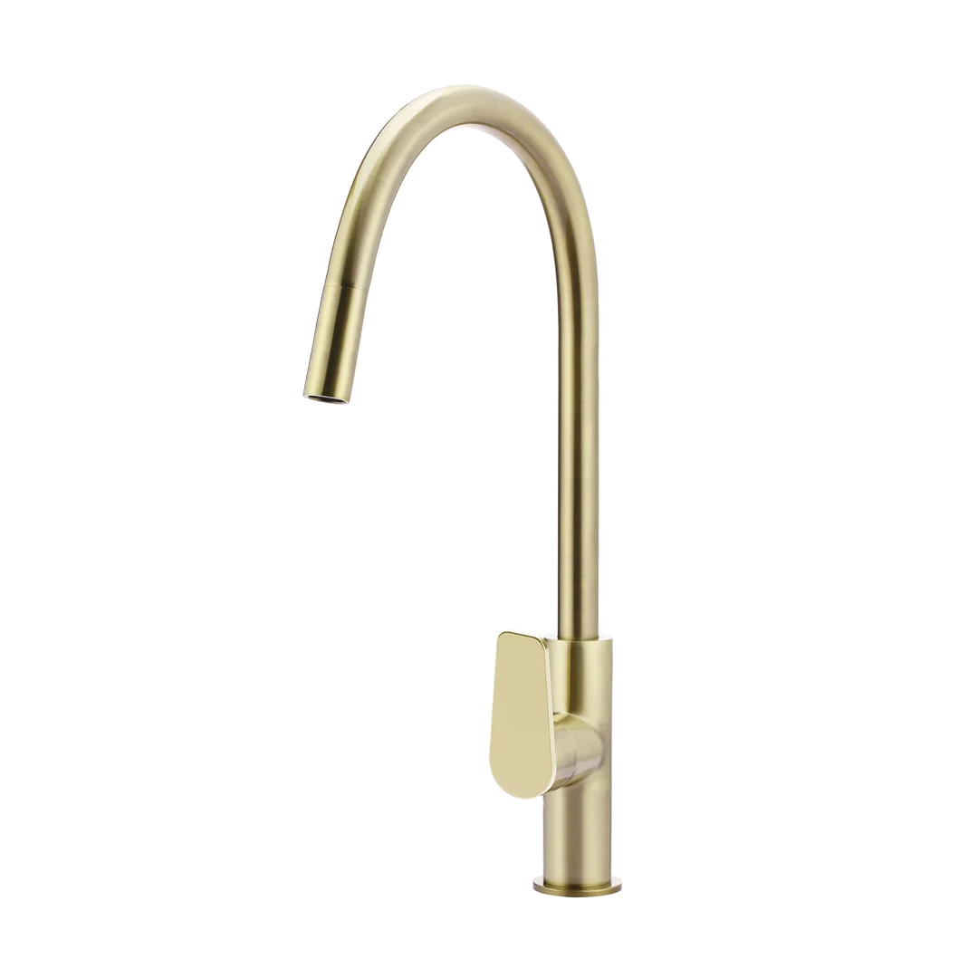 Elite Design Studio -  Meir Round Piccola Paddle Handle Pull Out Kitchen Mixer Tap Tiger Bronze