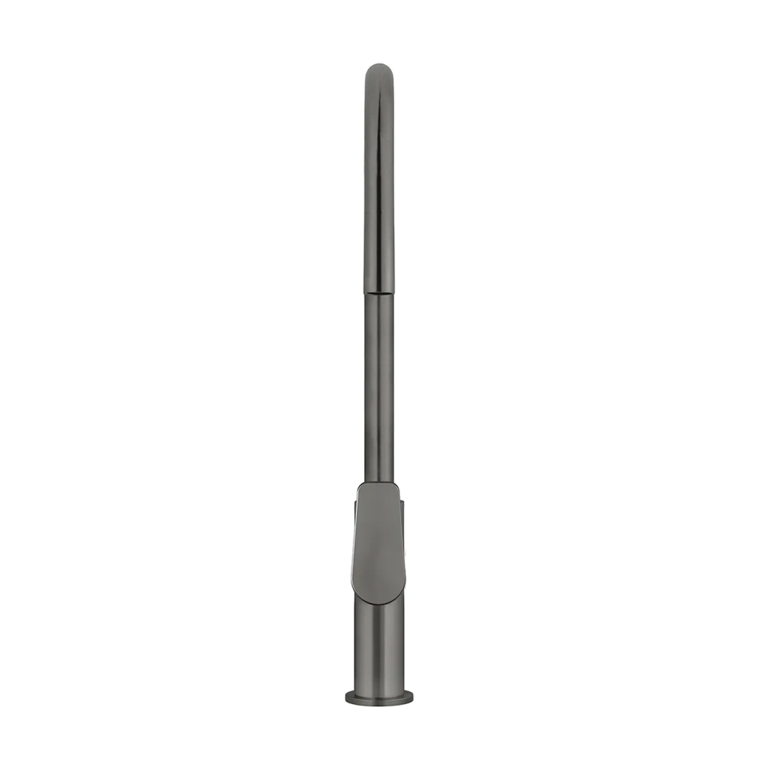Elite Design Studio -  Meir Round Piccola Paddle Handle Pull Out Kitchen Mixer Tap Shadow Gunmetal