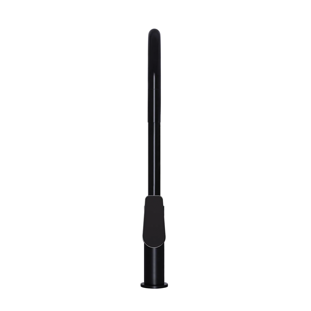 Elite Design Studio -  Meir Round Piccola Paddle Handle Pull Out Kitchen Mixer Tap Matte Black