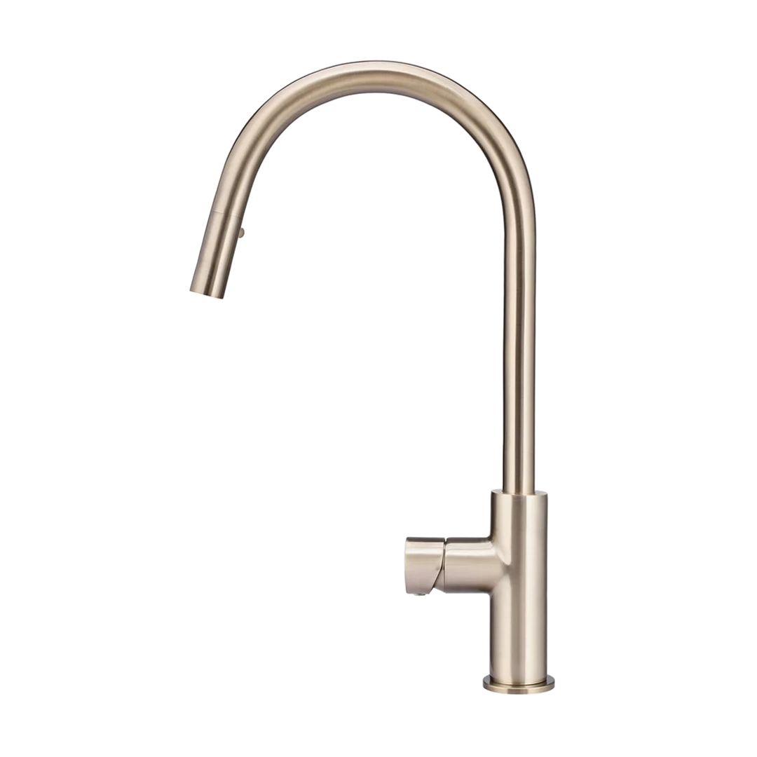 Elite Design Studio -  Meir Round Piccola Pinless Handle Pull Out Kitchen Mixer Tap Champagne