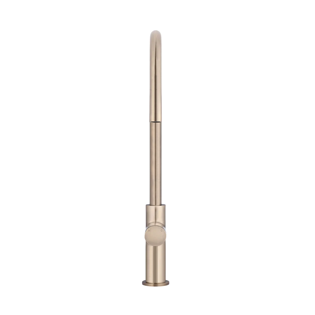 Elite Design Studio -  Meir Round Piccola Pinless Handle Pull Out Kitchen Mixer Tap Champagne