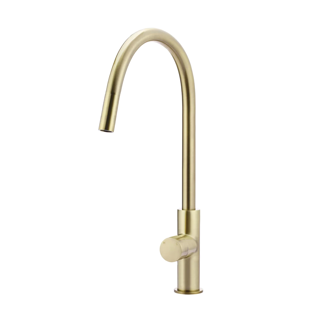 Elite Design Studio -  Meir Round Piccola Pinless Handle Pull Out Kitchen Mixer Tiger Bronze