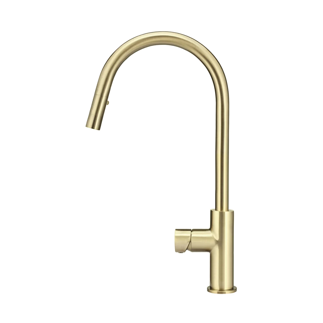 Elite Design Studio -  Meir Round Piccola Pinless Handle Pull Out Kitchen Mixer Tiger Bronze