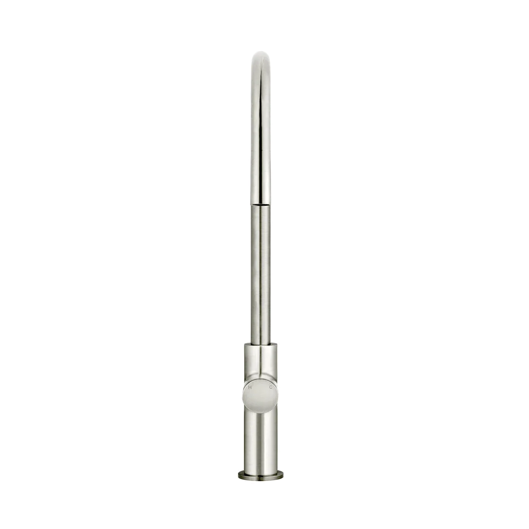 Elite Design Studio -  Meir Round Piccola Pinless Handle Pull Out Kitchen Mixer Tap Brushed Nickel