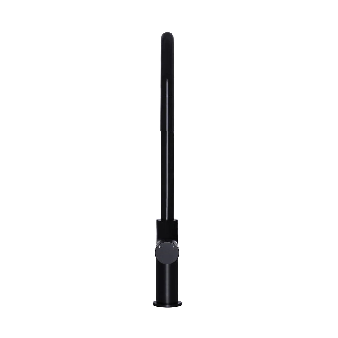 Elite Design Studio -  Meir Round Piccola Pinless Handle Pull Out Kitchen Mixer Tap Matte Black
