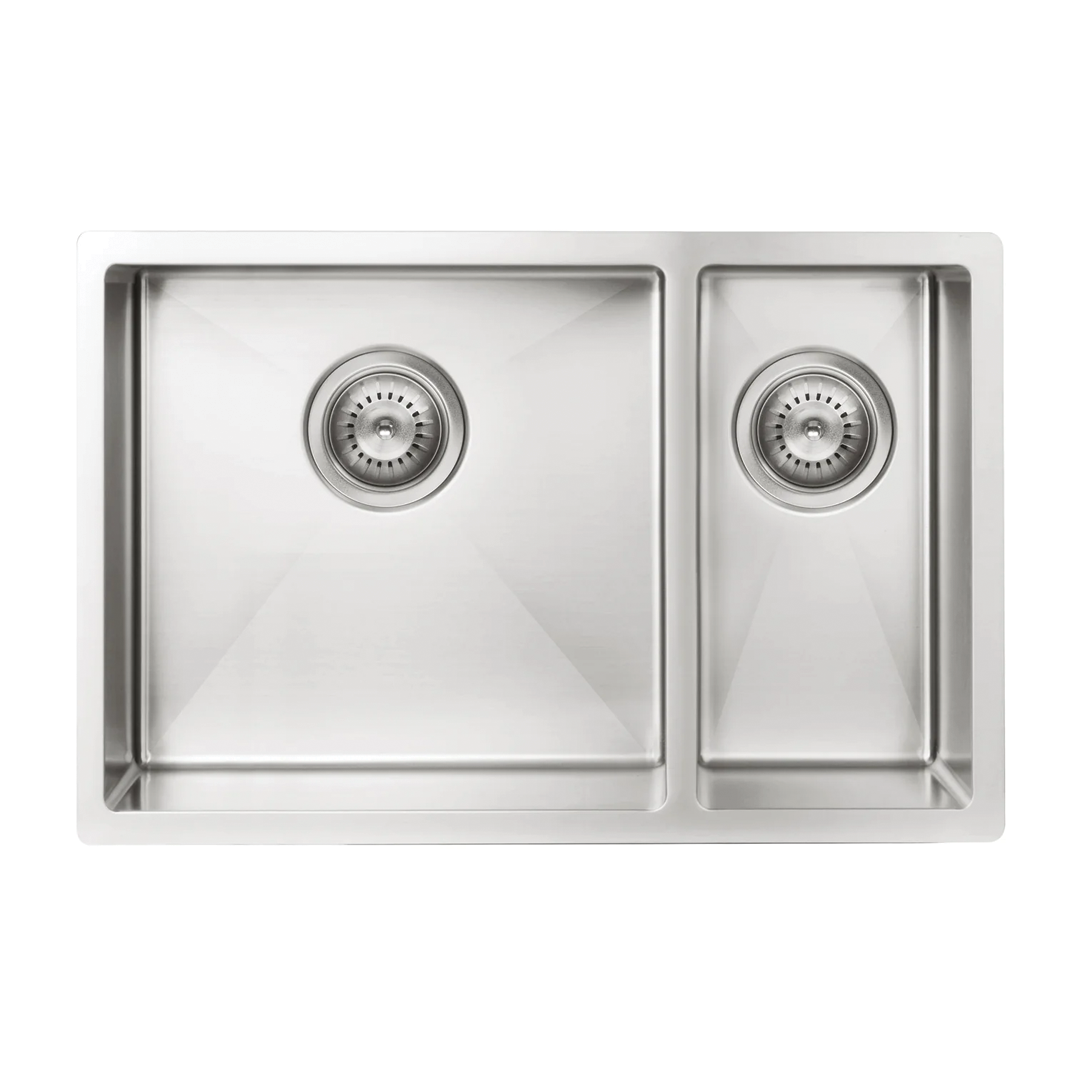 Elite Design Studio -  Meir Lavello One and Half Bowl Kitchen Sink 670x440mm PVD Brushed Nickel