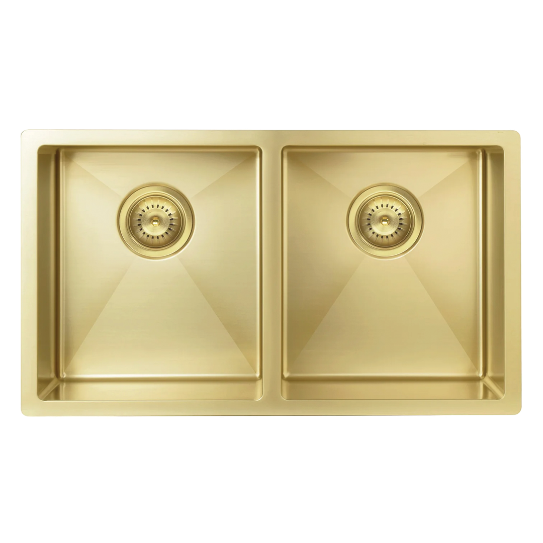 Elite Design Studio -  Meir Lavello Double Bowl Kitchen Sink 760x440mm Tiger Bronze