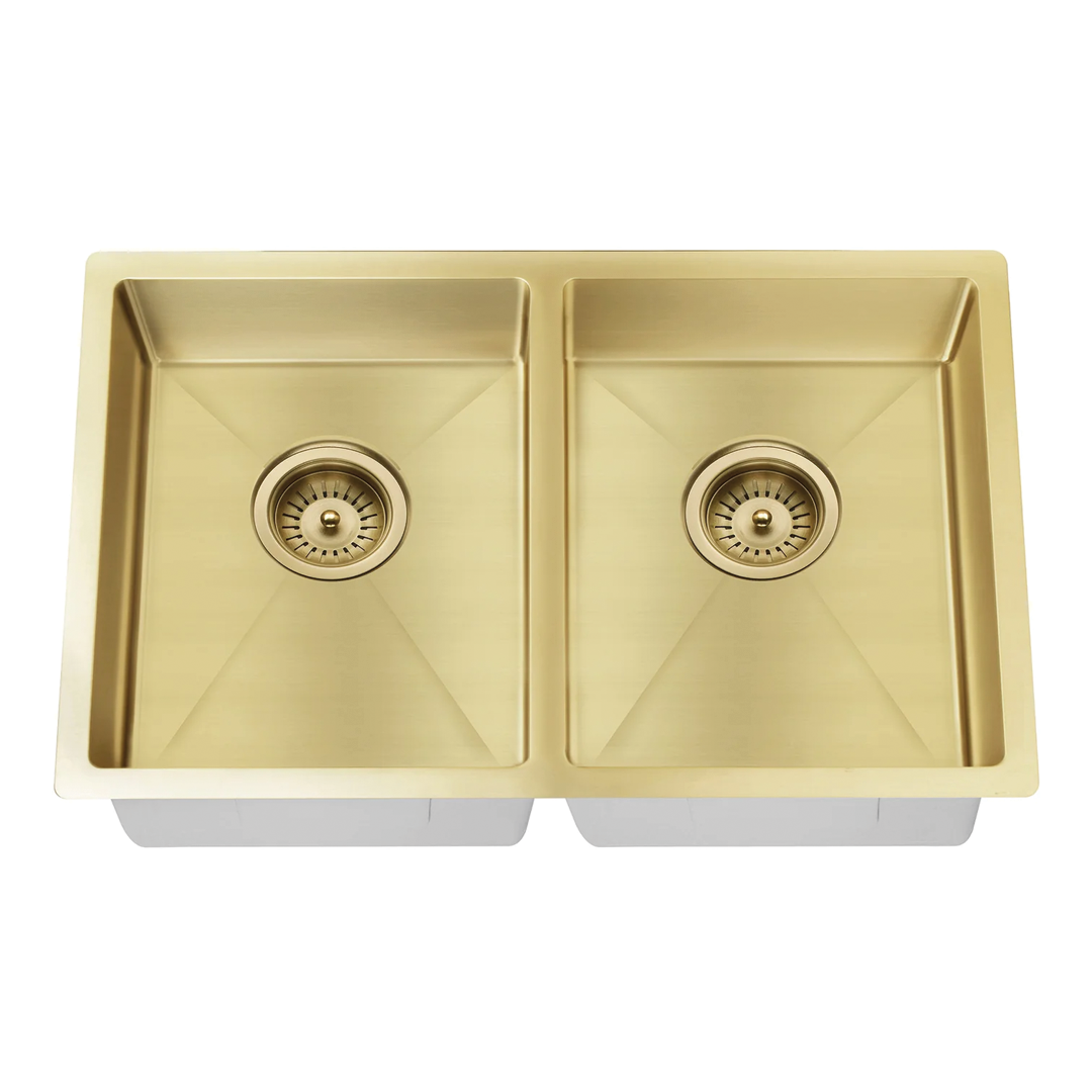Elite Design Studio -  Meir Lavello Double Bowl Kitchen Sink 760x440mm Tiger Bronze