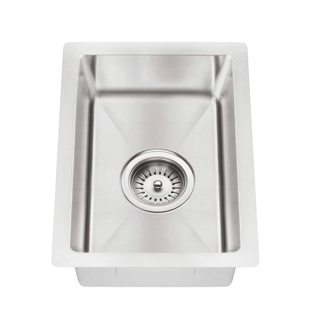 Elite Design Studio -  Meir Lavello Single Bowl Kitchen Sink 380x440mm Brushed Nickel