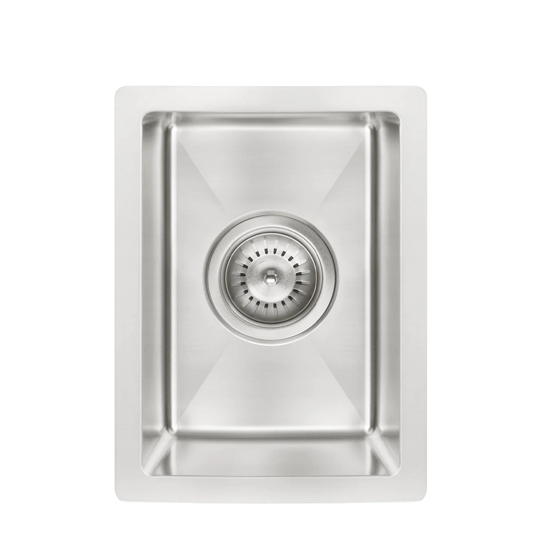 Elite Design Studio -  Meir Lavello Single Bowl Kitchen Sink 380x440mm Brushed Nickel