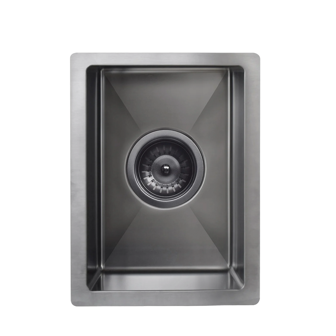 Elite Design Studio -  Meir Lavello Single Bowl Kitchen Sink 380x440mm PVD Gunmetal Black