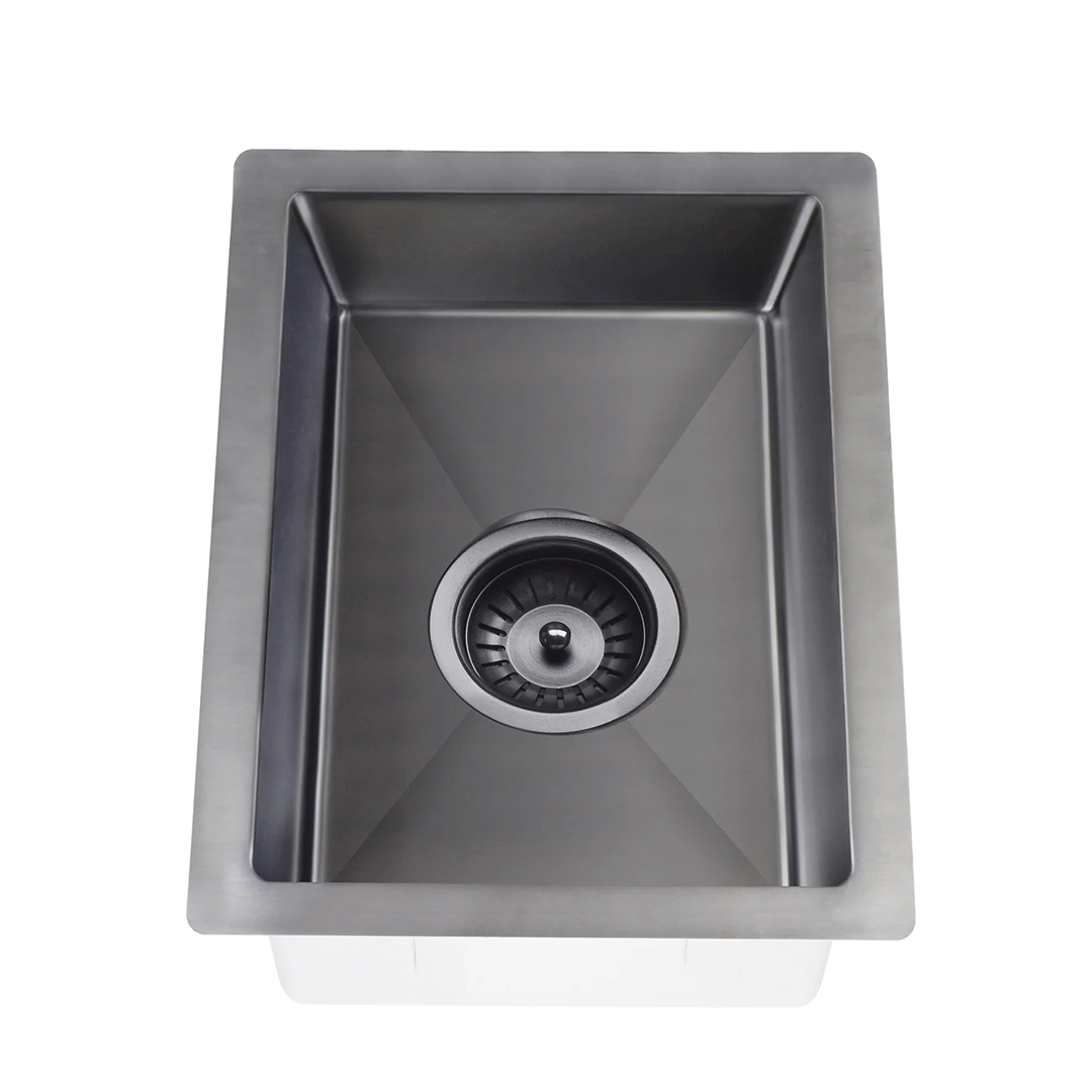 Elite Design Studio -  Meir Lavello Single Bowl Kitchen Sink 380x440mm PVD Gunmetal Black