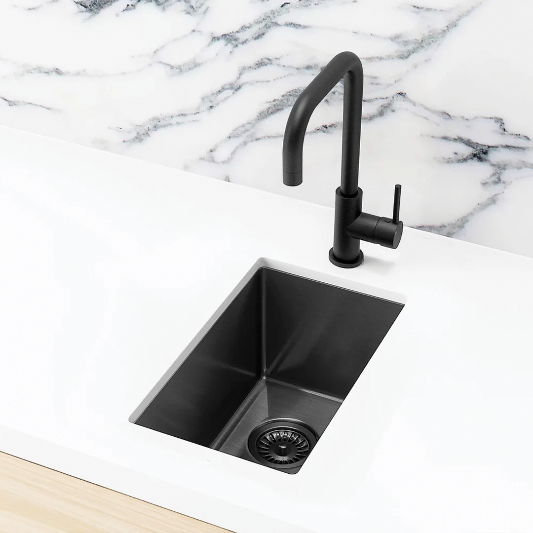 Elite Design Studio -  Meir Lavello Single Bowl Kitchen Sink 380x440mm PVD Gunmetal Black