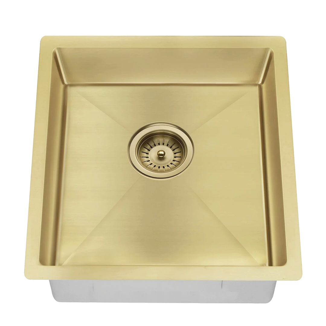 Elite Design Studio -  Meir Lavello Single Bowl Kitchen Sink 450 x 450 PVD Tiger Bronze