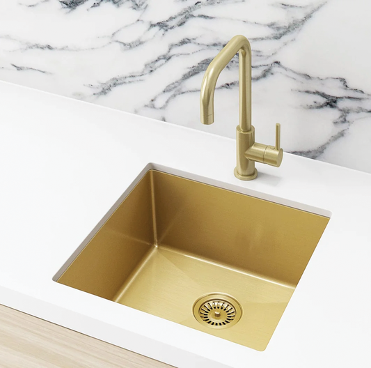 Elite Design Studio -  Meir Lavello Single Bowl Kitchen Sink 450 x 450 PVD Tiger Bronze