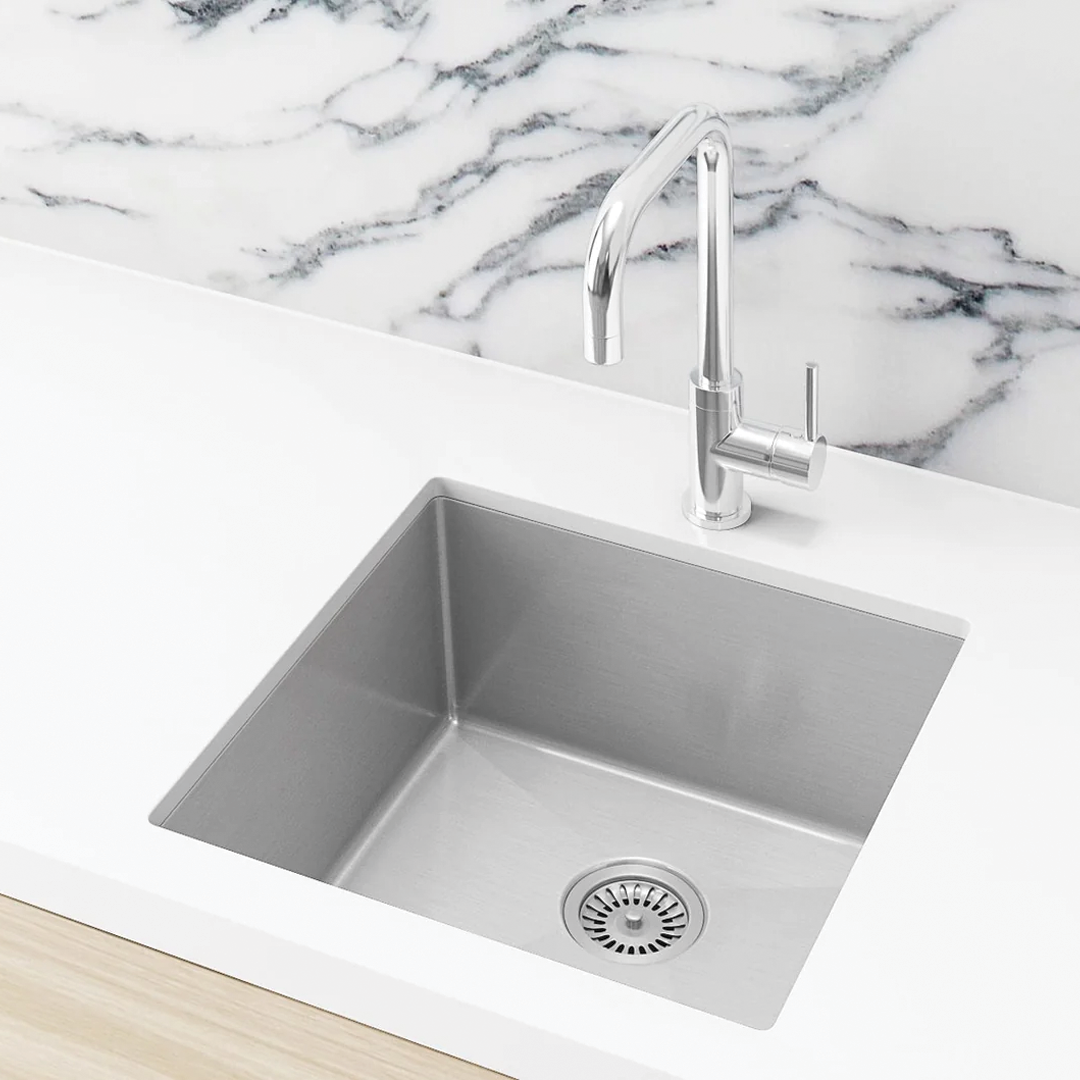 Elite Design Studio -  Meir Lavello Single Bowl Kitchen Sink 450 x 450 PVD Brushed Nickel