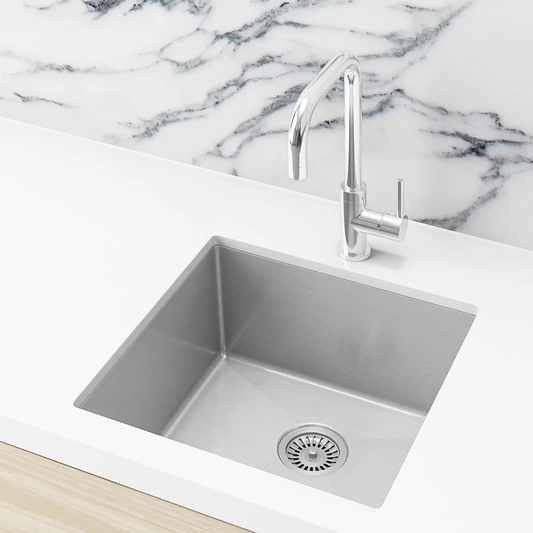 Elite Design Studio -  Meir Lavello Single Bowl Kitchen Sink 450 x 450 PVD Brushed Nickel