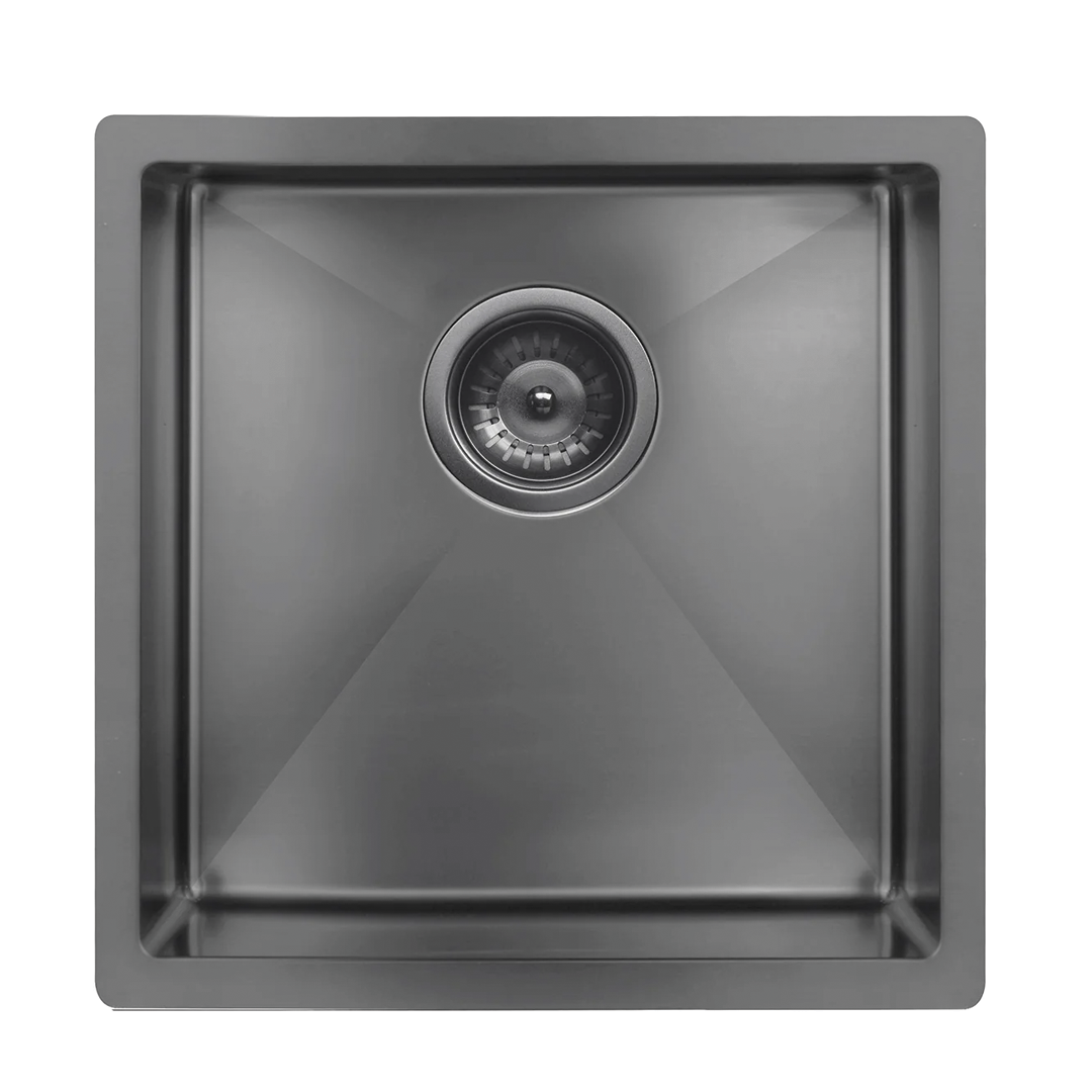 Elite Design Studio -  Meir Lavello Single Bowl Kitchen Sink 450 x 450 PVD Gunmetal Black