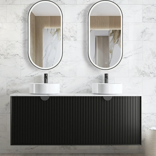 Otti - 1500wx550hx460d Marlo Matt Black 1500mm Wall Hung Vanity (Cabinet Only)