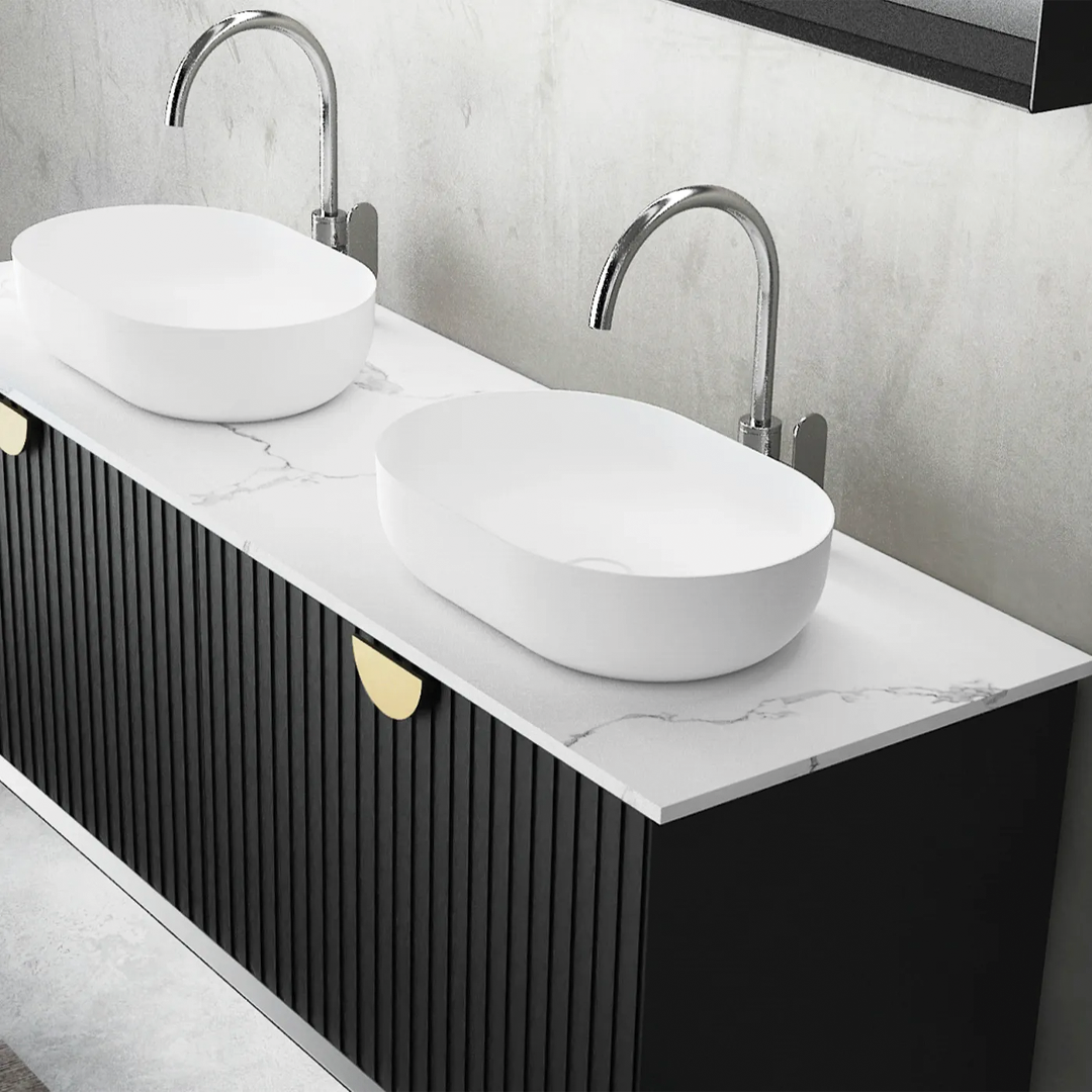 Otti - 1500wx550hx460d Marlo Matt Black 1500mm Wall Hung Vanity (Cabinet Only)