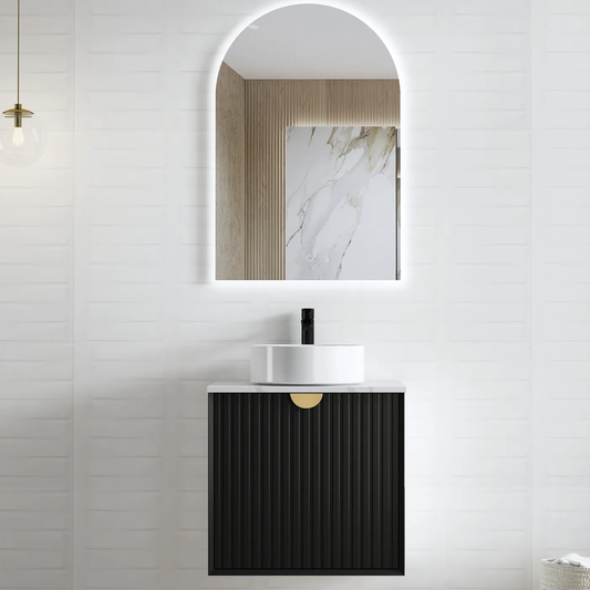Otti - 600wx550hx460d Marlo Matt Black 600mm Wall Hung Vanity (Cabinet Only)