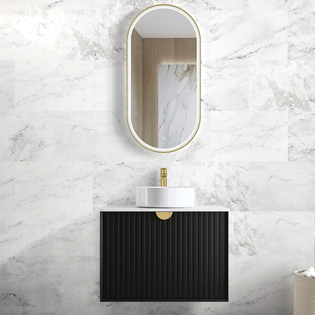 Otti - 750wx550hx460d Marlo Matt Black 750mm Wall Hung Vanity (Cabinet Only)