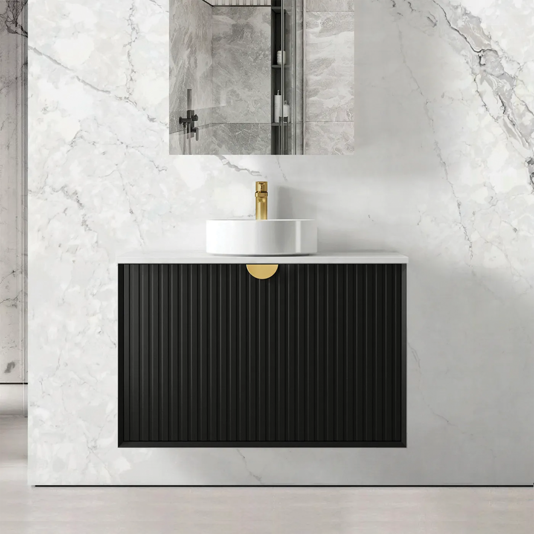 Otti - 900wx550hx460d Marlo Matt Black 900mm Wall Hung Vanity (Cabinet Only)