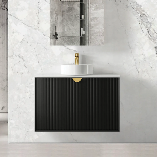 Otti - 900wx550hx460d Marlo Matt Black 900mm Wall Hung Vanity (Cabinet Only)