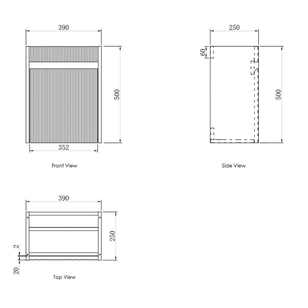 Otti - 390wx500hx250d Space Saver Vanity - Mini Ensuite Vanity Matte White Fluted Vanity (with Basin)